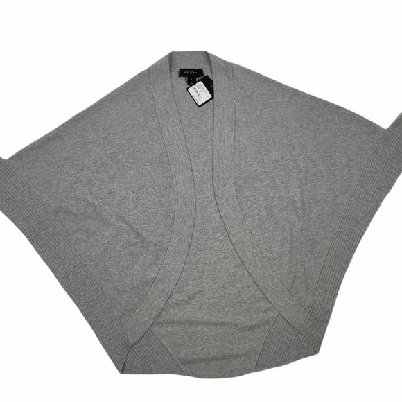 NEW St John Light Grey Melange Cardigan - Picture 4 of 5